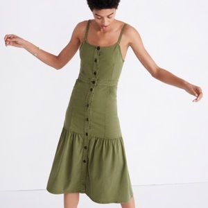 Rare! Madewell Bayview Tiered Midi dress green, 4